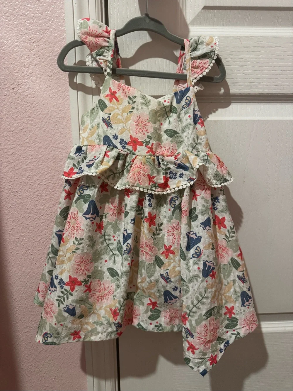 Tommy Bahama Floral Ruffle Sundress — Pink, Blue & Green